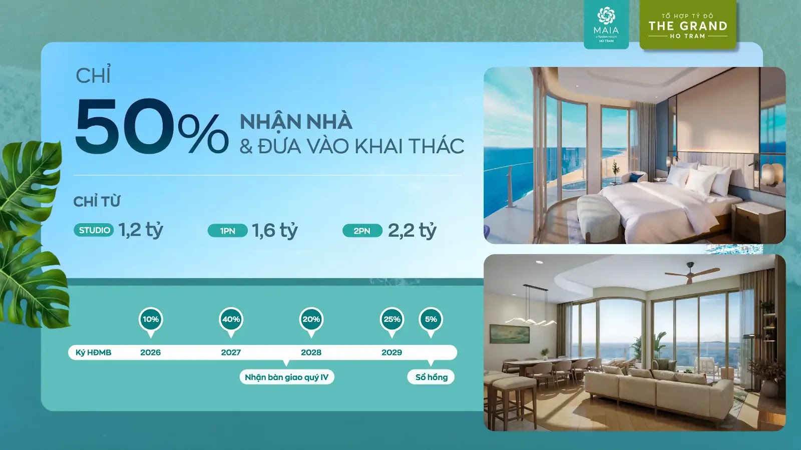 Lịch thanh toán căn hộ Maia Resort Hồ Tràm