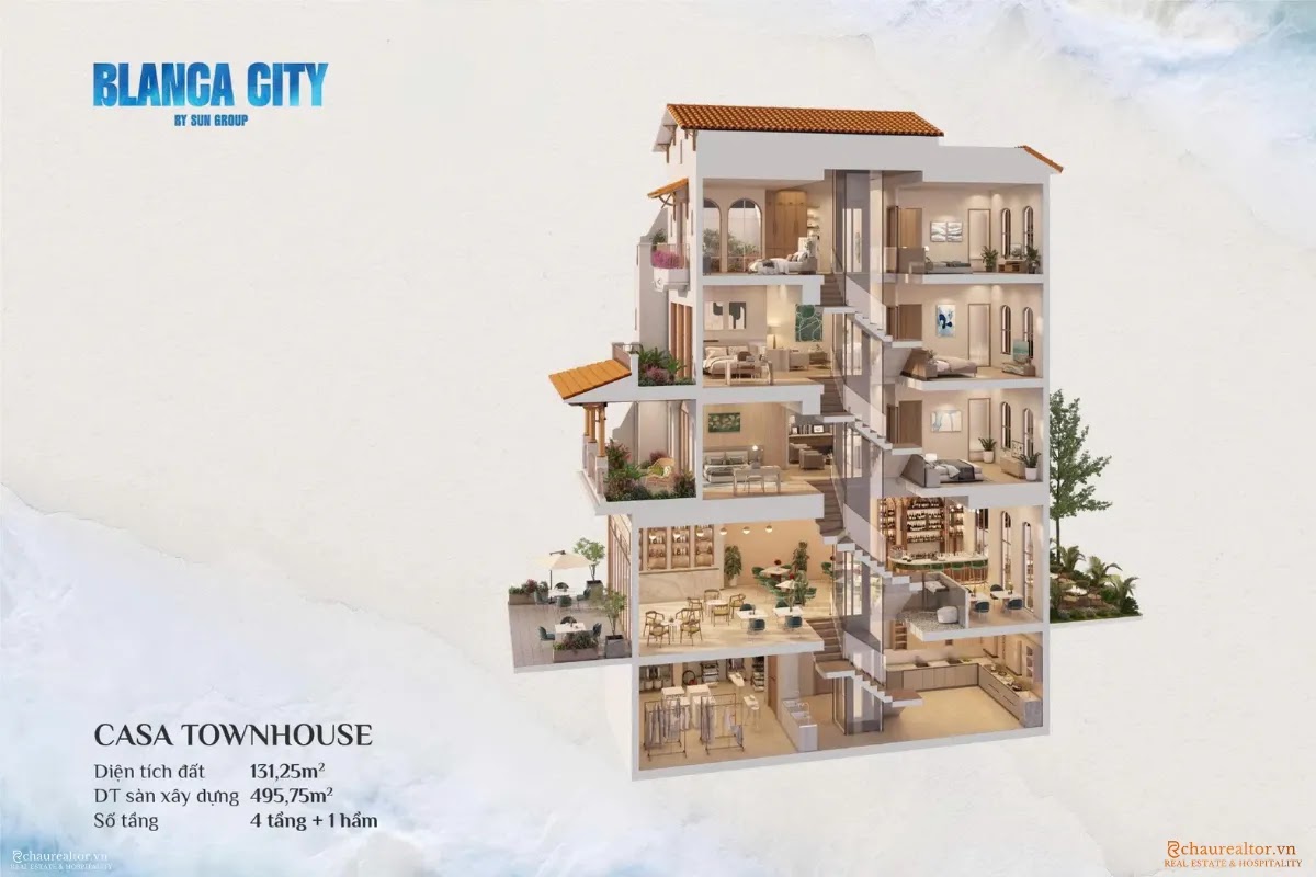 Nhà Phố Liền Kề (Casa Townhouse) Blanca City Vũng Tàu: Bảng Giá & Mặt Tiền 7,5m Có Hầm 2026