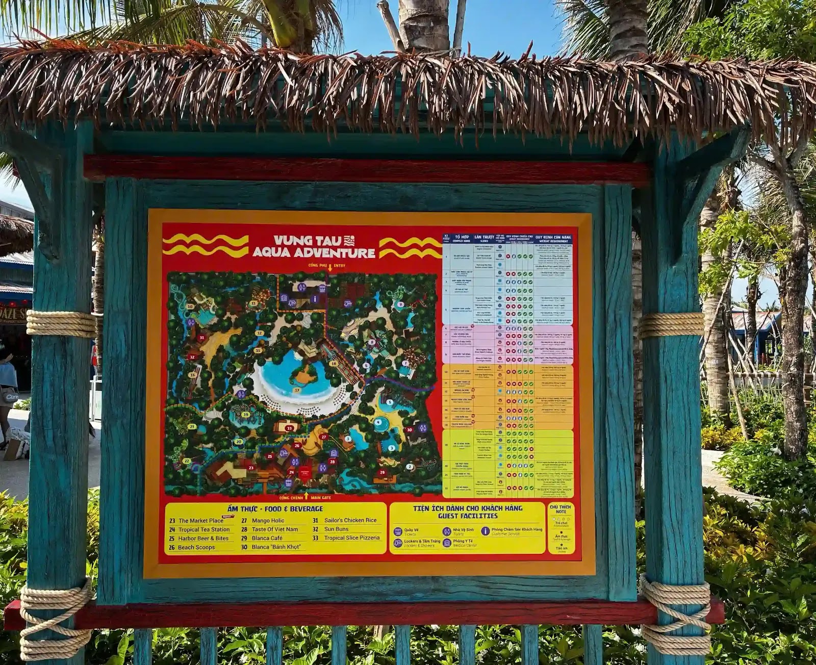 Sơ Đồ Ẩm Thực & Tiện Ích Công Viên Nước Sun World Vũng Tàu