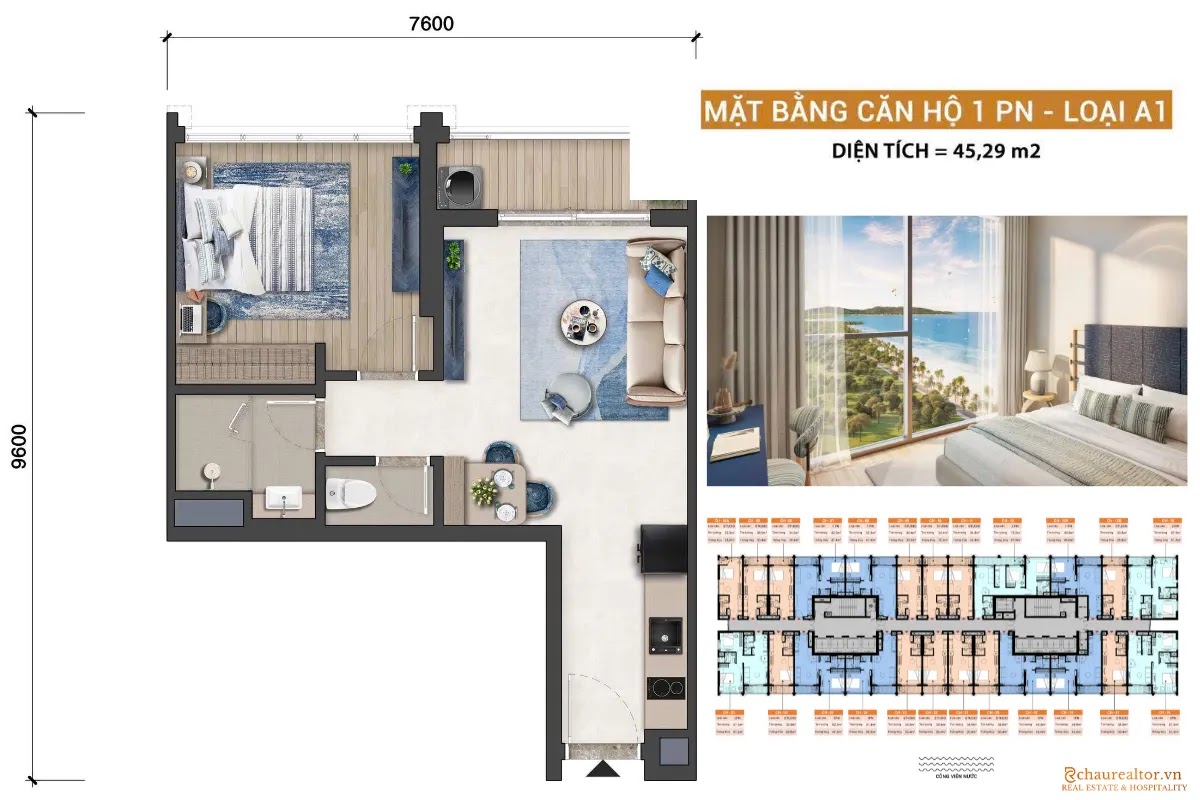 Căn hộ Blanca 1PN | Tháp B3 view biển, cách biển 100m 1 928ec653 blanca 1pn