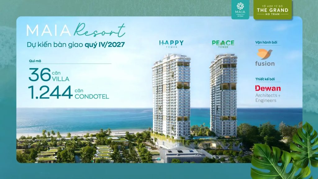 Giá Bán Căn Hộ Maia Resort Hồ Tràm: Suất Vốn Tự Có 1,2 Tỷ & Bài Toán Thuê 2027