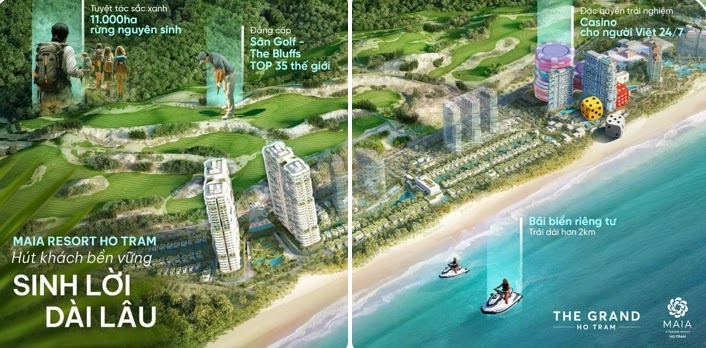 Hệ Tiện Ích Tỷ Đô The Grand Hồ Tràm: Casino Las Vegas 5.000m² & Sân Golf The Bluffs 86ha